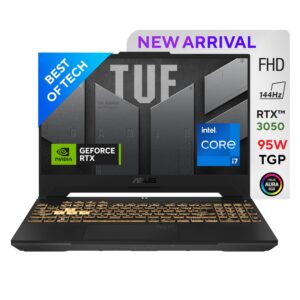 ASUS TUF Gaming F15 12th Gen, Intel Core i7-12700H Gaming Laptop(NVIDIA RTX 3050-4GB/95W TGP/16GB RAM/1TB SSD/FHD/15.6"/144Hz/RGB KB/90WHr/Windows 11/Office 2021/Mecha Gray/2.20 Kg) FX577ZC-HN192WS 3.8 out of 5 stars 30